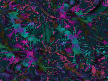 Tehlike izi yok. Mavi suluboya fırça darbesi grunge tasarımı. Suluboya kaotik sıçrama boya tasarımı. Kademeli mürekkep lekeleri. Toprak sıçrama deseni. Sıvı damlayan fırça sonsuz iz.