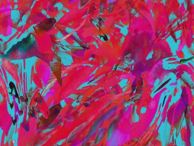 Boho kaleydoskop soyut, kusursuz desen. Pembe kırmızı etnik doku. Suluboya bohem Fas baskısı. Mayo, suluboya, soyut kravat, iç döşeme. Fırça darbesi arka plan