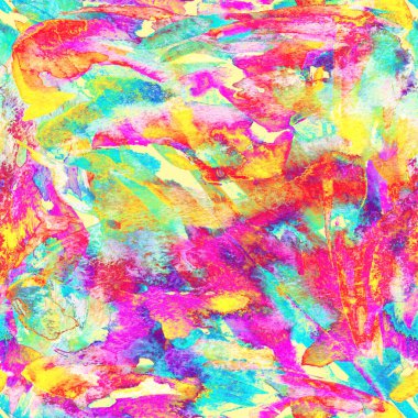 Fırça darbeleri. Sarı kırmızı suluboya geometri baskısı. Pastel suluboya arka plan. El çizimi soyut sanat çizgisi. Tekrar eden mayo desenli. Fırça darbesi modern baskı.