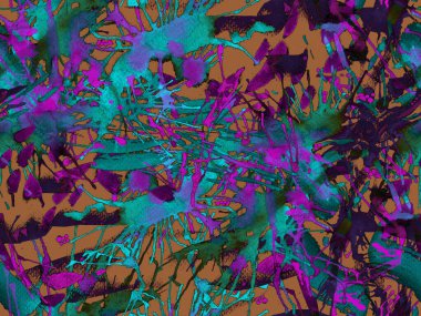 Tehlike izi yok. Mavi suluboya fırça darbesi grunge tasarımı. Suluboya kaotik sıçrama boya tasarımı. Kademeli mürekkep lekeleri. Çamur tabakası. Sıvı damlayan fırça sonsuz iz. 