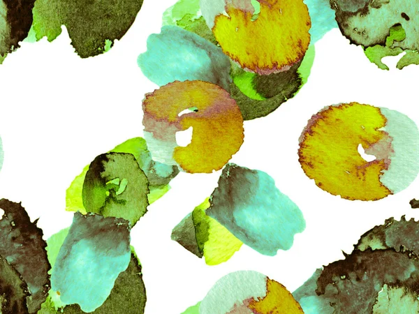 Biyo Jasmin Kusursuz Şablon. Suluboya Turuncu Çiçek ve Yapraklar. Yaz Vintage Arkaplanı. Canlı Sakura ve Jasmine Print. Çiçek Ayurveda deseni. Yeşil ve Su Mentonu