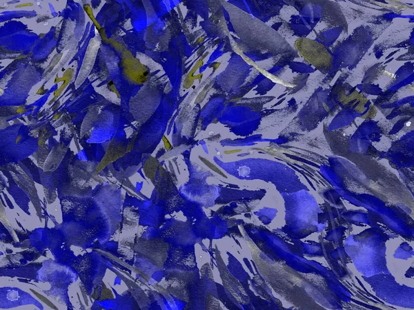 Boho kaleydoskop soyut, kusursuz desen. Çivit mavisi etnik doku. Suluboya bohem Fas baskısı. Mayo, suluboya, soyut kravat, iç döşeme. Fırça darbesi arka plan