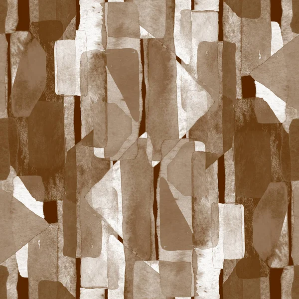 Padrão Bauhaus Impressão Sem Costura Abstrata Aquarela Geométrica Marrom Escuro — Fotografia de Stock