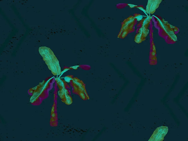 Πράσινο Εξωτικό Μοτίβο Monstera Και Ιβίσκος Λουλούδια Τροπικό Μπουκέτο Κορεσμένο — Φωτογραφία Αρχείου