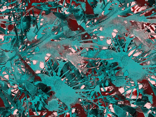 Sıvı, pürüzsüz desen. Mavi suluboya fırça darbesi grunge fayans. Suluboya soyut sıçrama boyası tasarımı. Kademeli mürekkep lekeleri. Çamur tabakası. Sıvı damlayan fırça sonsuz iz.