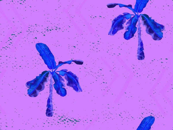 Ίντιγκο Εξωτικό Μοτίβο Monstera Και Ιβίσκος Λουλούδια Τροπικό Μπουκέτο Χαβανέζικο — Φωτογραφία Αρχείου