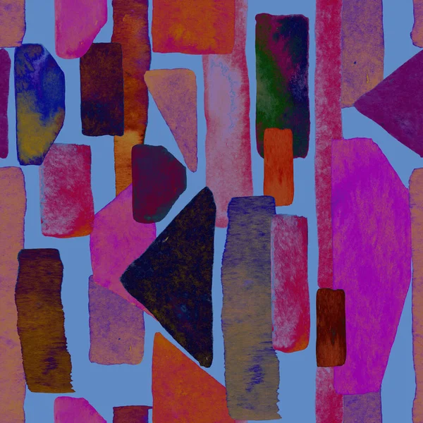 Bauhaus deseni. Pembe kırmızı geometrik, soyut, dikişsiz, sulu boya. Suluboya çizgili arka plan. Kaleydoskop çizgileri. Çağdaş sanat illüstrasyonu. Bauhaus grafik tasarımı. Moda dokusu