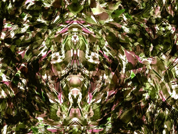 Boho Caleidoscoop Abstracte Naadloze Patroon Witte Bruine Etnische Textuur Aquarel — Stockfoto