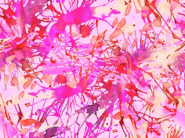 Sıvı, pürüzsüz desen. Kırmızı suluboya fırça darbesi grunge tasarımı. Suluboya boya boya tasarımı. Kademeli mürekkep lekeleri. Çamur tabakası. Sıvı damlayan fırça sonsuz iz. 