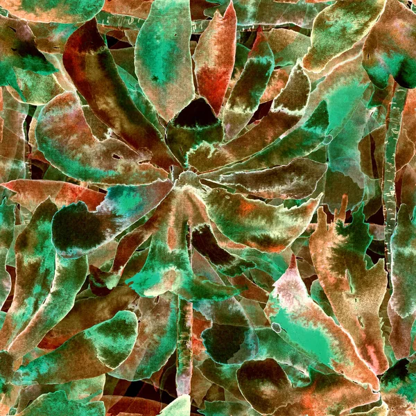 Vzor Akvarelu Dlaně Exotický Bezešvý Vzor Tropickými Listy Otisk Mokrých — Stock fotografie