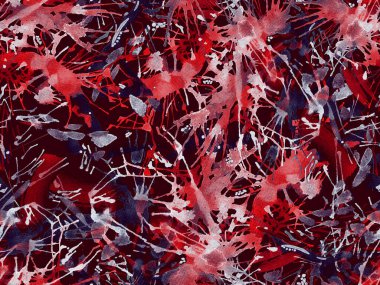 Sıvı, pürüzsüz desen. Kırmızı suluboya fırça darbesi grunge tasarımı. Suluboya boya boya tasarımı. Kademeli mürekkep lekeleri. Toprak sıçrama deseni. Sıvı damlayan fırça sonsuz iz.