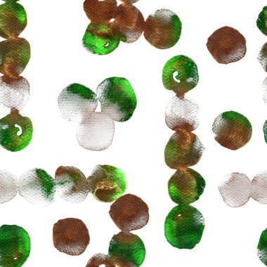 Kırmızı yeşil suluboya deseni. Islak sıvı fırça boya arka planı. Soyut şablon kusursuz tasarım. Suluboya çok az mayo dairesi izi. Moda, basit bir süs. Modern spot arkaplanı.