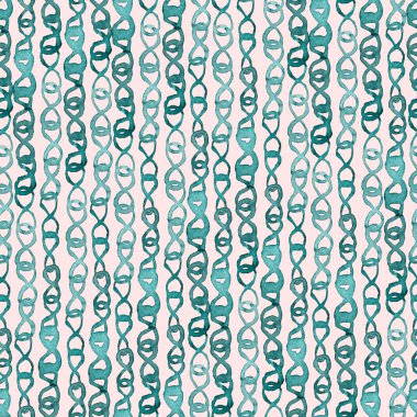 Sonsuz asgari model. Geometrik suluboya dikişsiz sonsuz iz. El çizimi arka plan. Eskimiş doku. Geometri motifli mayo. Çarpılmış sonsuzluk zinciri arka plan fırça darbeleri.