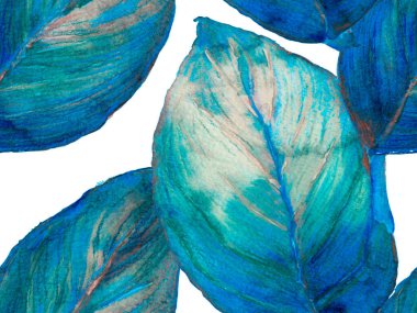 Egzotik Hawaii Tasarımı. Döşeme dokusu. Suluboya Çiçek Geçmişi. Tropik Yaz İlişkileri. Tropikal Yapraklı Mayo İzi. Suluboya Yapraksız Kalıp. Klasik Mavi ve İndigo