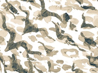 Geometrik hayvan dokusu. Tek renkli ve gri tonlu Afrika deseni. Çizgili, kusursuz desen. Zebra Deri İzi. Hayvan kamuflajı arka planı. Suluboya Kamuflaj Tasarımı. Soyut Safari Döşemesi.