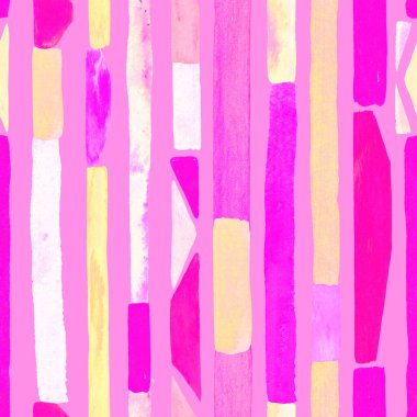 Bauhaus deseni. Pembe kırmızı geometrik, soyut, dikişsiz, sulu boya. Suluboya çizgili arka plan. Kaleydoskop çizgileri. Çağdaş sanat illüstrasyonu. Bauhaus grafik tasarımı. Moda dokusu