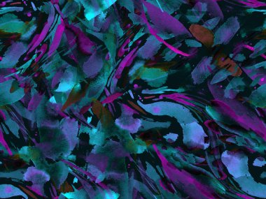 Boho kaleydoskop soyut, kusursuz desen. Çivit mavisi etnik doku. Suluboya bohem Fas baskısı. Mayo, suluboya, soyut kravat, iç döşeme. Fırça darbesi arka plan