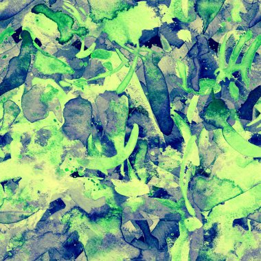 Suluboya egzotik, pürüzsüz desen. Kabile renginde boya fırçası izi. Soyut sıçrama, suluboya tasarımı. Pachwork dokusu. Çiçekli Coachella pürüzsüz desen. Sıkıntılı soyut sanat eserleri.