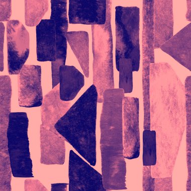Bauhaus deseni. Pembe kırmızı geometrik, soyut, dikişsiz, sulu boya. Suluboya çizgili arka plan. Kaleydoskop çizgileri. Çağdaş sanat illüstrasyonu. Bauhaus grafik tasarımı. Moda dokusu