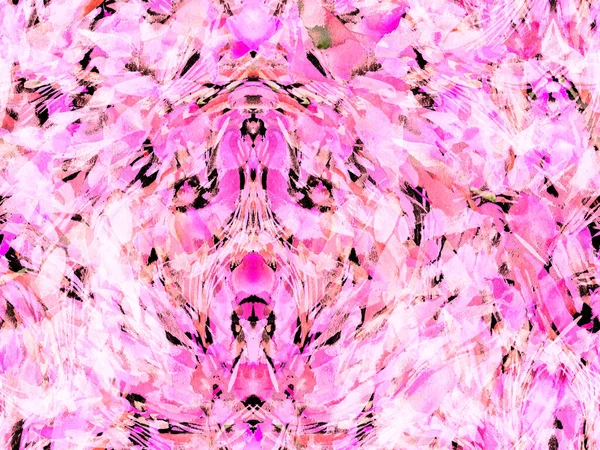 Boho Caleidoscópio Padrão Sem Costura Abstrato Textura Étnica Vermelha Rosa — Fotografia de Stock