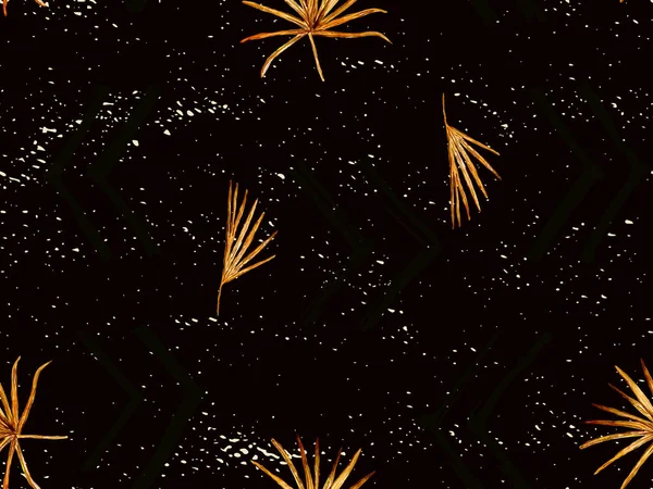 Turuncu egzotik desen. Canavar ve amber çiçekleri tropik buket. Doymuş büyük çiçekli mayo izi. Yatay romantik vahşi vektör egzotik fayans. Aşırı doğal botanik tasarımı.