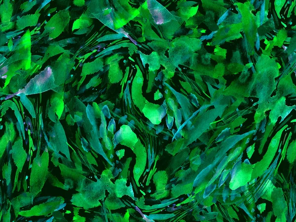 Boho Kalejdoskop Abstrakt Sömlös Mönster Grön Blå Etnisk Struktur Akvarell — Stockfoto