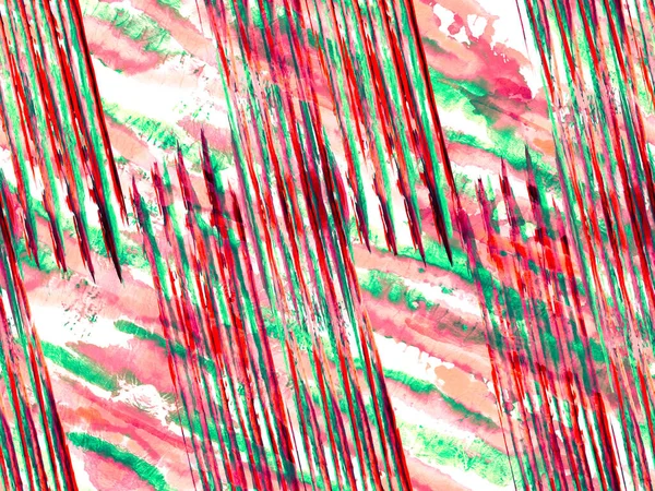 Ränder Sömlösa Mönster Geometrisk Djurstruktur Gröna Och Röda Djur Kamouflage — Stockfoto