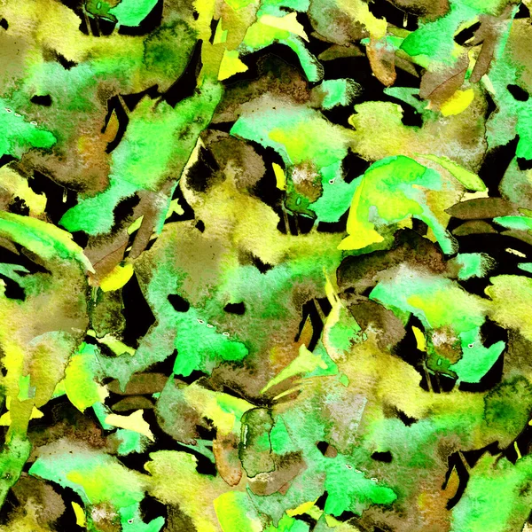 Brush stroke pattern. Black Green Watercolor geometry print. Pastel watercolour background. Hand drawn abstract art line.   Repeated swimsuit seamless pattern. Brush stroke modern print.