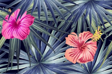 Yeşil kırmızı egzotik desen. Canavar yaprakları ve amber çiçekleri yaz baskısı. Doymuş büyük çiçekli mayo izi. Yatay Kaliforniya doğal doku tasarımı. Aşırı doğal botanik tasarımı.