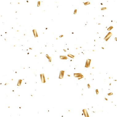  Altın konfetileri, kurdeleler. Parıldıyor. Bokeh geçmişi. Soyut altın yıldönümü davetiye şablonu. Düğün konsepti kartı. Uçan soyut parçacıklar. Patlama kutlama kartı.