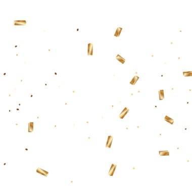  Altın konfetileri, kurdeleler. Parıldıyor. Bokeh geçmişi. Soyut altın yıldönümü davetiye şablonu. Düğün konsepti kartı. Uçan soyut parçacıklar. Patlama kutlama kartı.