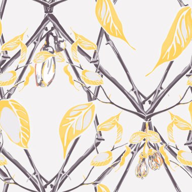 Vector Summer Citrus Yazdırma. Aydınlatıcı Sarı ve Nihai Gri Limonlu Kusursuz Desen. Modern El Çizimi Arkaplanı. Botanik Çizimi. Psikedelik Citron Motifi. Basit İşaretleyici Kireç.