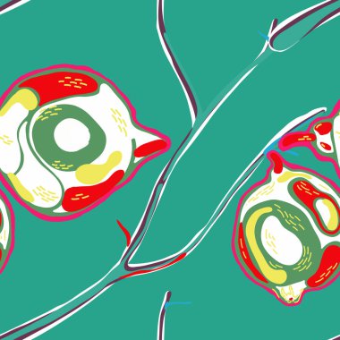 Limonsuz desen. Vector Summer Citrus Yazdırma. Basit İşaretli Kireç. Botanik Çizimi. Psikedelik Citron Motifi. Modern El Çizimi Arkaplanı. Gök mavisi, kırmızı ve nihai gri