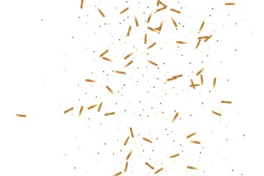  Altın konfetileri, kurdeleler. Parıldıyor. Bokeh geçmişi. Soyut altın yıldönümü davetiye şablonu. Düğün konsepti kartı. Uçan soyut parçacıklar. Patlama kutlama kartı.