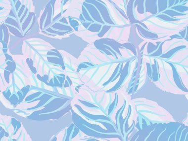 Tekrarlanan Bahar Şakayığı Duvar Kağıdı. Rose Leaves Leamless Destern 'de. Aqua Menthe ve Yeşil Romantik Botanik Vektör Geçmişi. Yaz Tekstil Tasarımı. Boyalı İngiliz Yaprak Örnekleri Koleksiyonu.