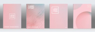 Minimum koruma. Poster tasarımı için vektör pembe geometrik soyut çizgi deseni. İş broşürleri için asgari kapak seti. Afiş arkaplanı için 2D baskı. Yıllık albüm arkaplanı için grafiksel desen.