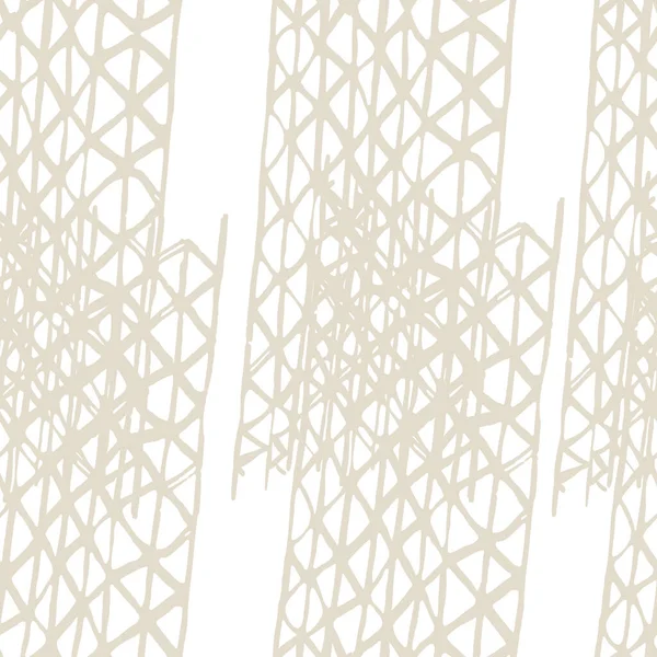 Grille Minimale Biologique Aquarelle Shoji Design Kimono Tile Beige Blanc — Image vectorielle