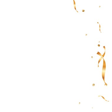  Altın konfetileri, kurdeleler. Parıldıyor. Bokeh geçmişi. Soyut altın yıldönümü davetiye şablonu. Düğün konsepti kartı. Uçan soyut parçacıklar. Patlama kutlama kartı.