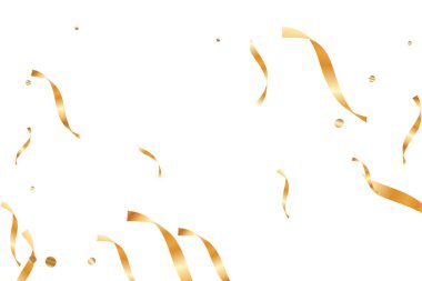  Altın konfetileri, kurdeleler. Parıldıyor. Bokeh geçmişi. Soyut altın yıldönümü davetiye şablonu. Düğün konsepti kartı. Uçan soyut parçacıklar. Patlama kutlama kartı.