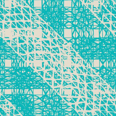 Shibori Kusursuz Düzen. Boyalı Soyut Doku. Teal ve Bej Suluboya Shoji Tasarımı. Kimono Tile. Batik Kravat Boyası Sınırı. Stencil Japon Arkaplanı. Organik Asgari Izgara.