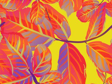 Boyalı İngiliz Yaprak Örnekleri Koleksiyonu. Romantik Botanik Vektör Geçmişi. Yaz Tekstil Tasarımı. Tekrarlanan Bahar Şakayığı Duvar Kağıdı. Safran sarısı ve kırmızı gül Yapraksız Kalıp.