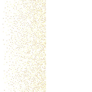 Beyaz Arkaplanda Altın Konfeti. İzole edilmiş Altın Toz Parçacıkları. Vector Round Bokeh. Geometrik Yıldönümü Arkaplanı. Rastgele Gelin Arkaplanı. Folyo Sınırı. Soyut Parlak Doğumgünü Kartı.