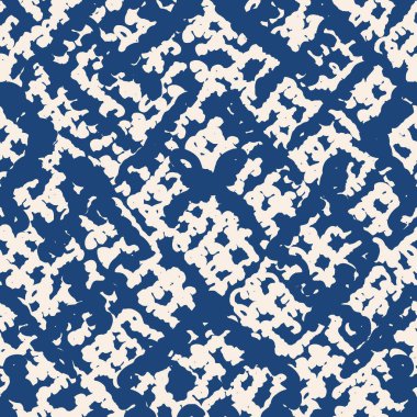 Çizgili doku deseni. İndigo Japon suluboya dikişsiz baskısı. Organik shibori vektör boyası arka plan. Japon kırsal batik kumaşı. Geleneksel modern soyut fayans. Psikedelik halk tasarımı.