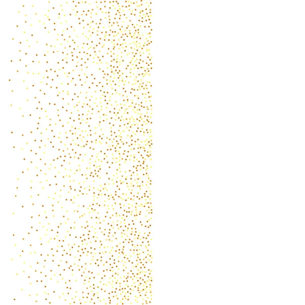 Beyaz Arkaplanda Altın Konfeti. İzole edilmiş Altın Toz Parçacıkları. Vector Round Bokeh. Geometrik Yıldönümü Arkaplanı. Rastgele Gelin Arkaplanı. Folyo Sınırı. Soyut Parlak Doğumgünü Kartı.