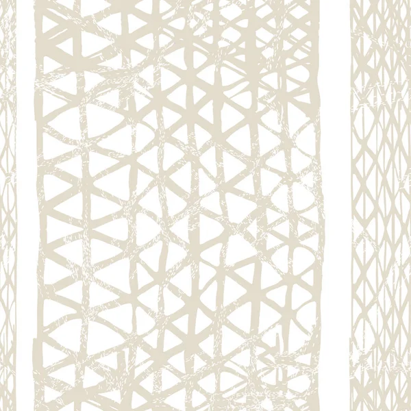 Aquarel Shoji Ontwerp Kimono Tegel Beige White Organic Minimal Grid — Stockvector