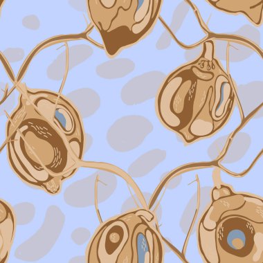 Botanik Çizimi. Psikedelik Citron Motifi. Limonsuz desen. Basit İşaretli Kireç. Gök mavisi ve altın rengi modern el çizimi arka plan. Vektör Summer Citrus Yazdırma.