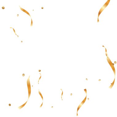  Altın konfetileri, kurdeleler. Parıldıyor. Bokeh geçmişi. Soyut altın yıldönümü davetiye şablonu. Düğün konsepti kartı. Uçan soyut parçacıklar. Patlama kutlama kartı.