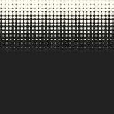 Yarı ton noktalar. Vektör siyah beyaz daireler yarım ton arkaplan. Geometrik vintage monokrom soluk duvar kağıdı. Minimal soyut grafik arka plan. Pop sanat baskısı. Noktalı geometrik retro desen.