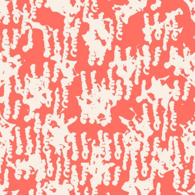 Mercan ve beyaz kravat, pürüzsüz boya izi. Shibori kusursuz iz. Suluboya el çizimi batik. El yapımı suluboya gömlek boya desenli. Geleneksel Japonya fayansı. Gül ve bej shibori.