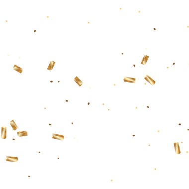  Altın konfetileri, kurdeleler. Parıldıyor. Bokeh geçmişi. Soyut altın yıldönümü davetiye şablonu. Düğün konsepti kartı. Uçan soyut parçacıklar. Patlama kutlama kartı.